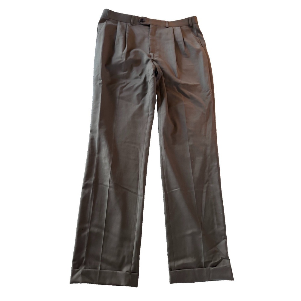 Lauren Ralph Lauren Men's Tan Brown Dress Slacks Pants Size 36W x 33L Flat Front